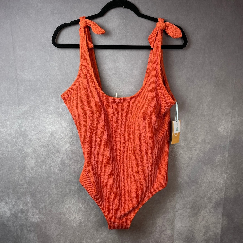 Kona Sol Swimsuit‎ One Piece Womens XL Orange NEW Beach Bathingsuit Vacation